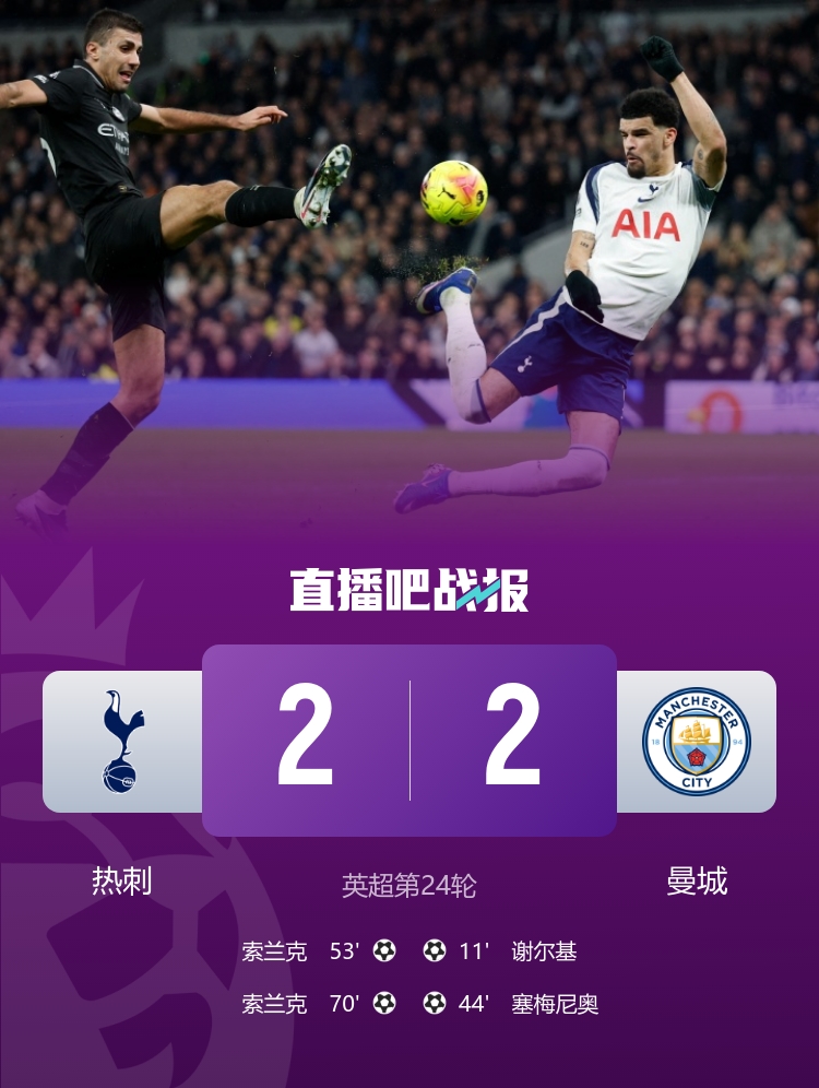 开云体育-早报:曼城2-2遭热刺连扳2球;维拉0-1小蜜蜂;曼联3-2绝杀富勒姆